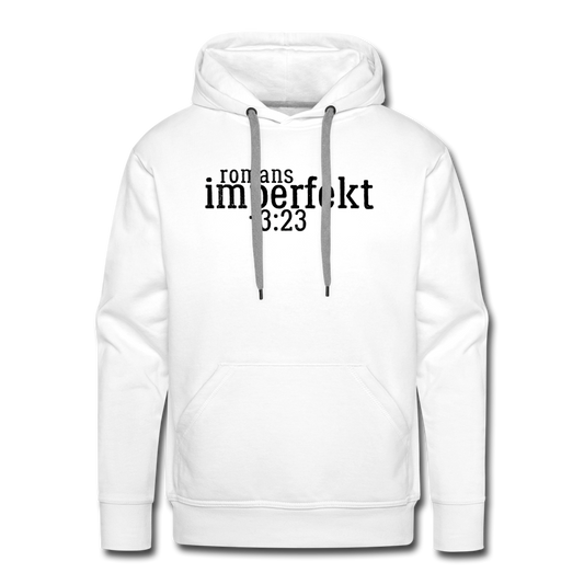 romans 3:23 men’s premium hoodie - white