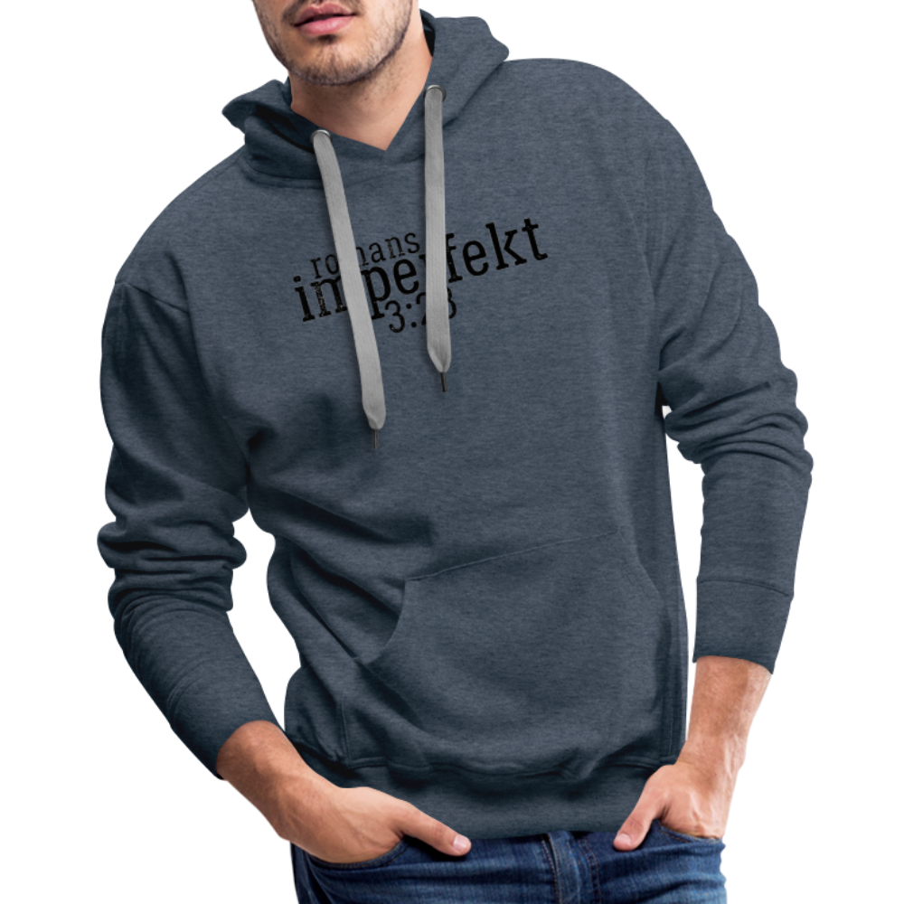 romans 3:23 men’s premium hoodie - heather denim