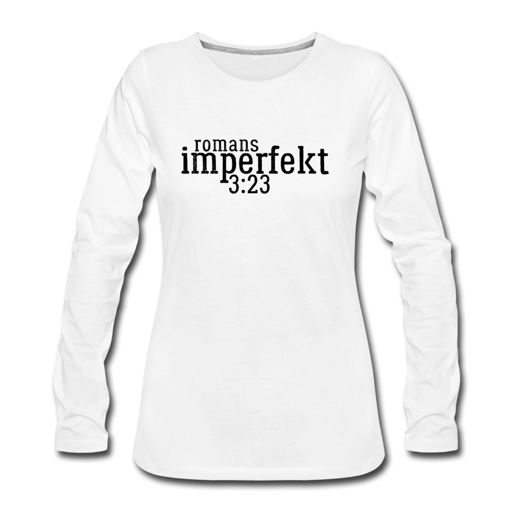 romans 3:23 women's premium long sleeve t-shirt - white