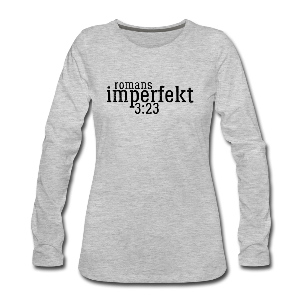 romans 3:23 women's premium long sleeve t-shirt - heather gray
