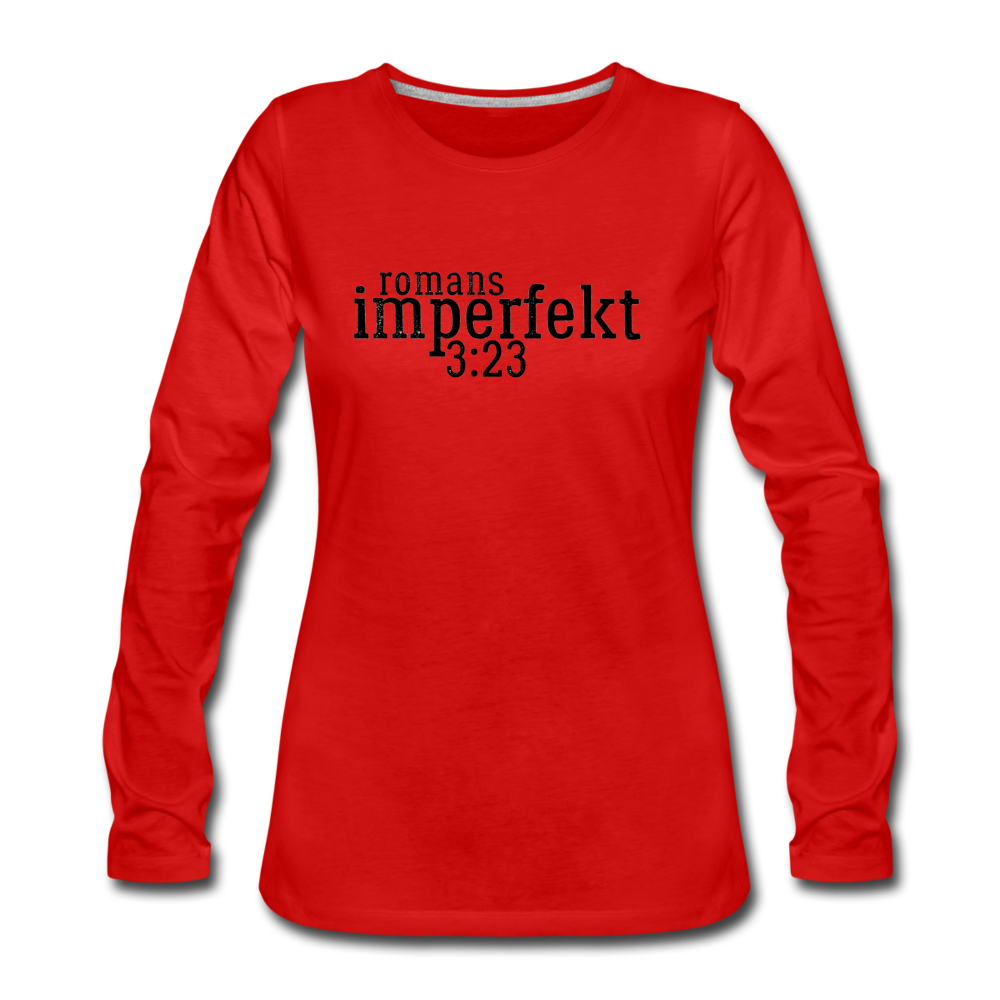 romans 3:23 women's premium long sleeve t-shirt - red