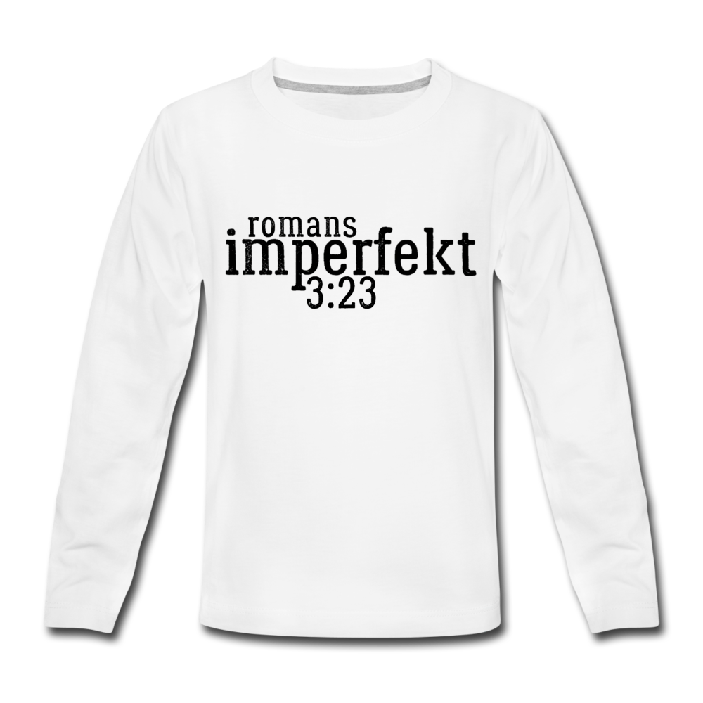 romans 3:23 kids' premium long sleeve t-shirt - white