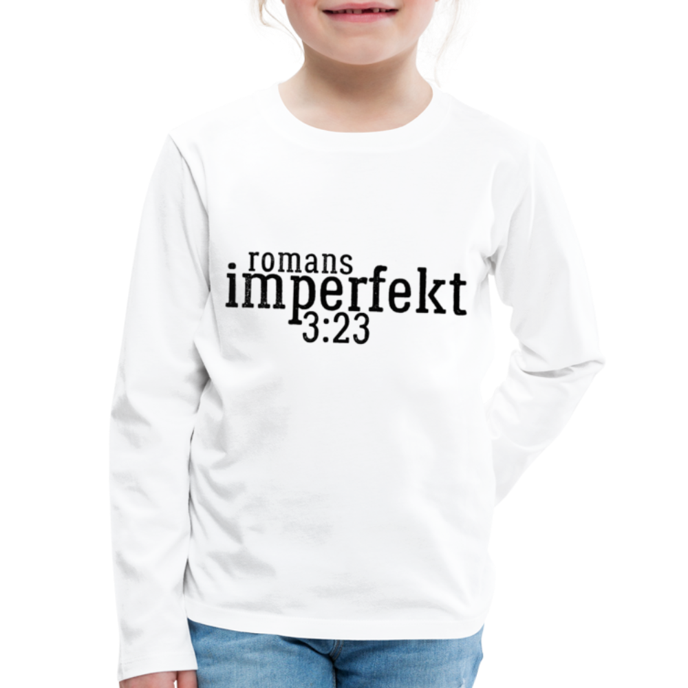romans 3:23 kids' premium long sleeve t-shirt - white