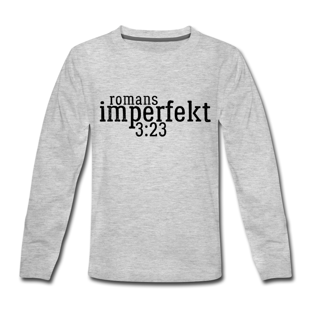 romans 3:23 kids' premium long sleeve t-shirt - heather gray