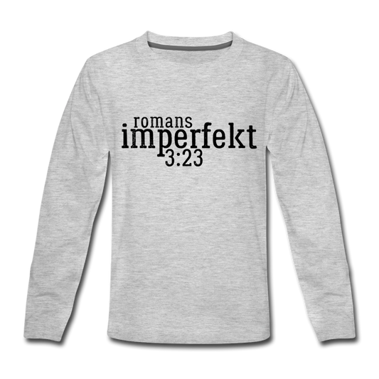 romans 3:23 kids' premium long sleeve t-shirt - heather gray