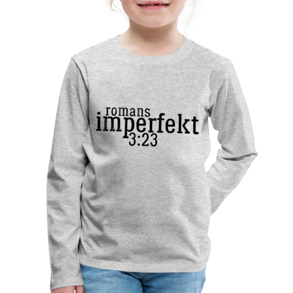 romans 3:23 kids' premium long sleeve t-shirt - heather gray