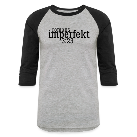 romans 3:23 baseball t-shirt - heather gray/black
