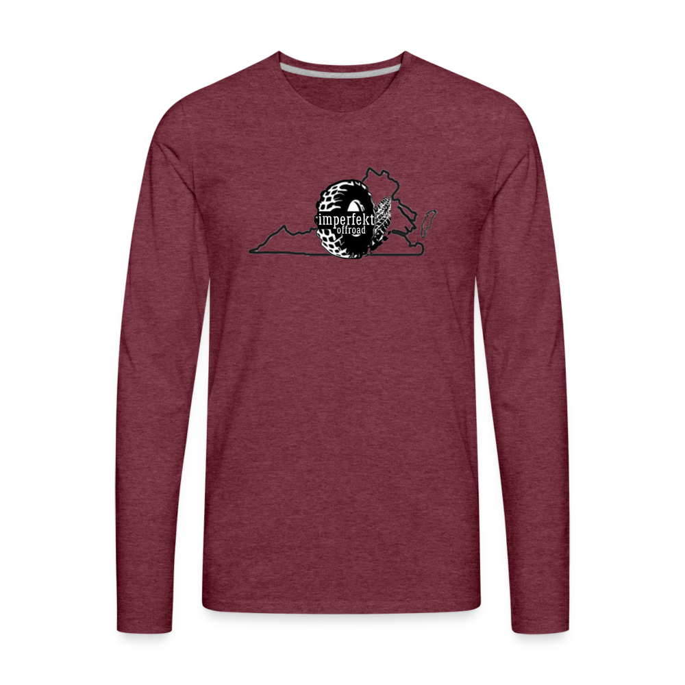 Men's Premium Long Sleeve T-Shirt - heather burgundy