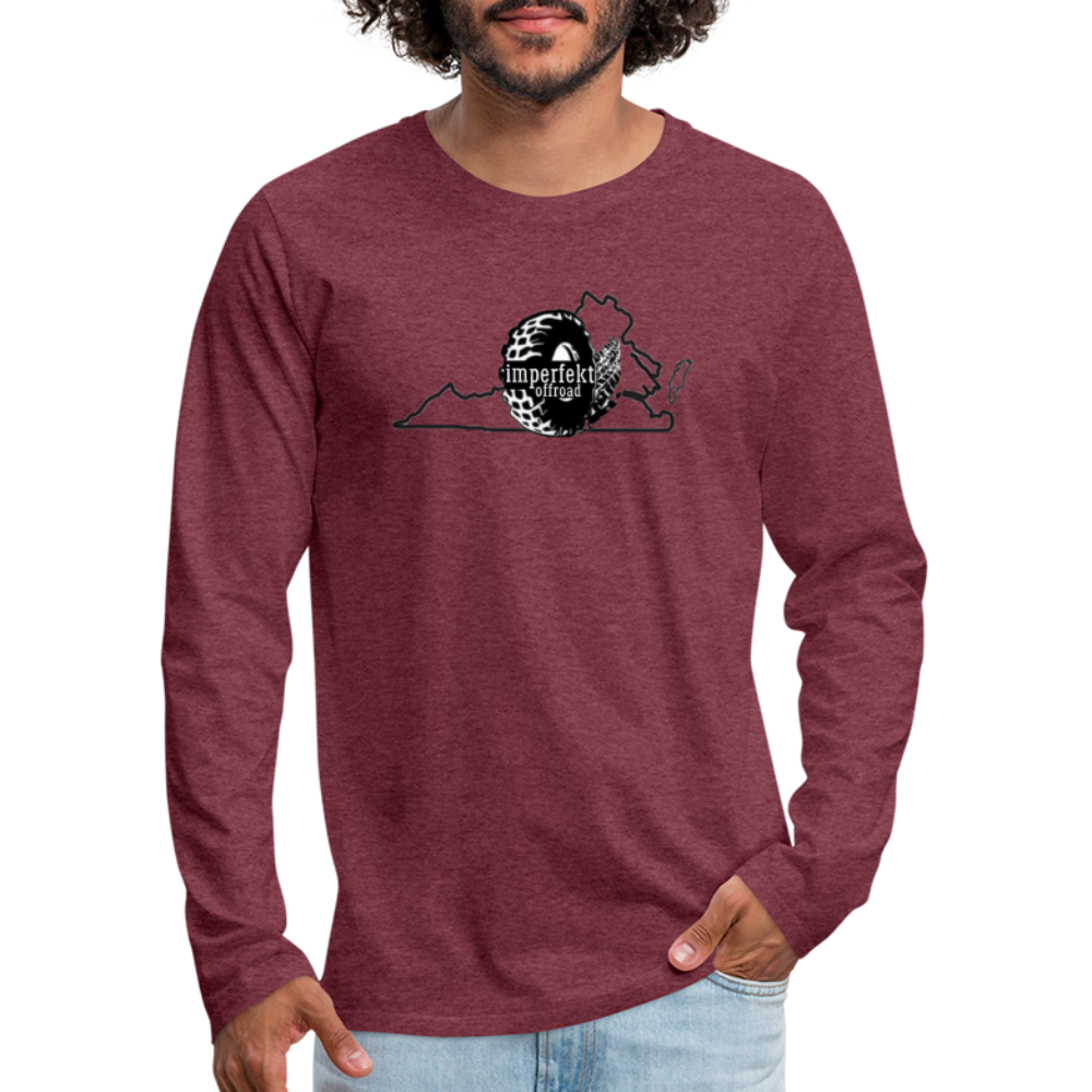 Men's Premium Long Sleeve T-Shirt - heather burgundy