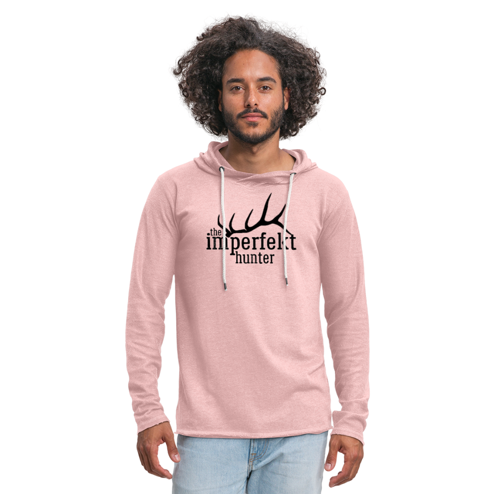 Unisex Lightweight Terry Hoodie - cream heather pink