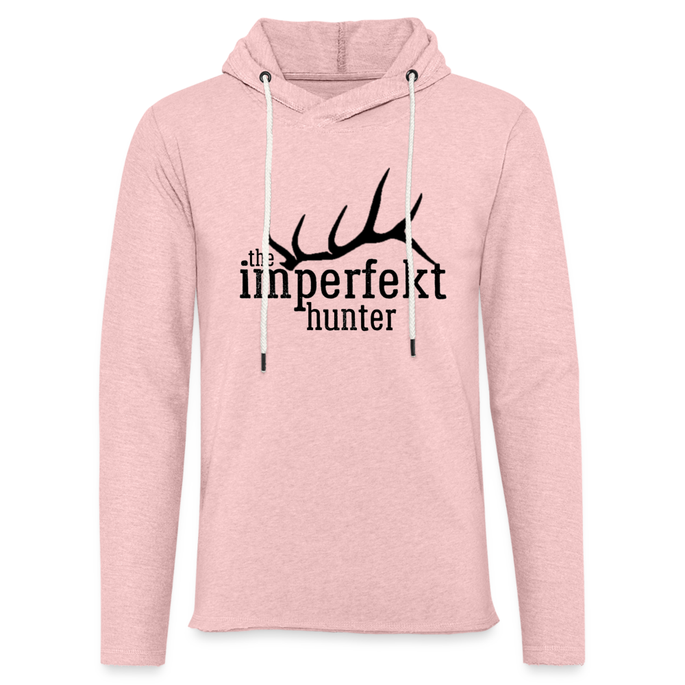 Unisex Lightweight Terry Hoodie - cream heather pink