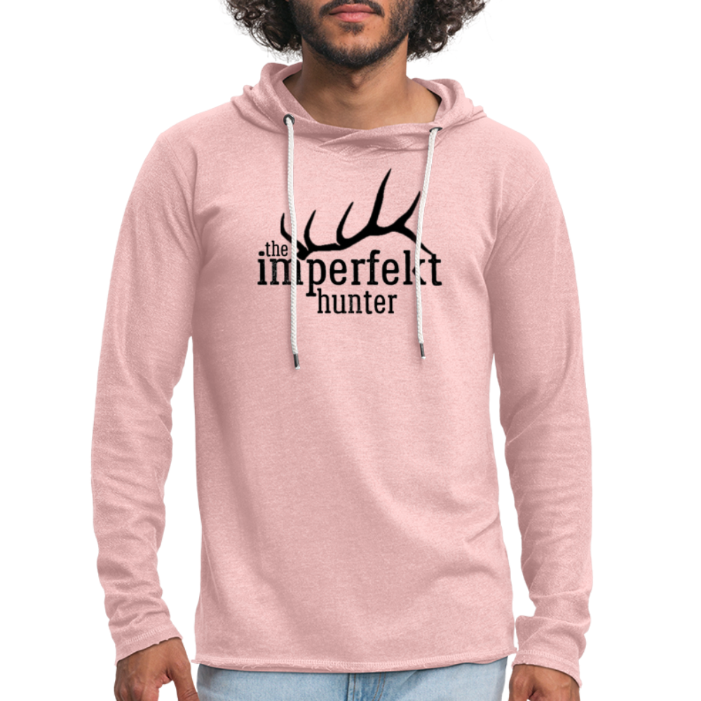 Unisex Lightweight Terry Hoodie - cream heather pink