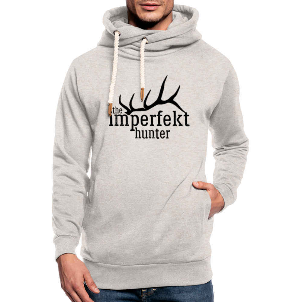 the imperfekt hunter shawl collar hoodie - heather oatmeal