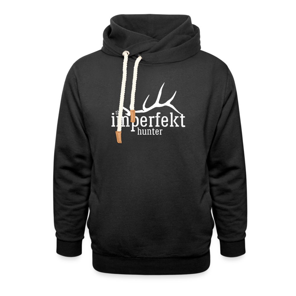 the imperfekt hunter shawl collar hoodie - black