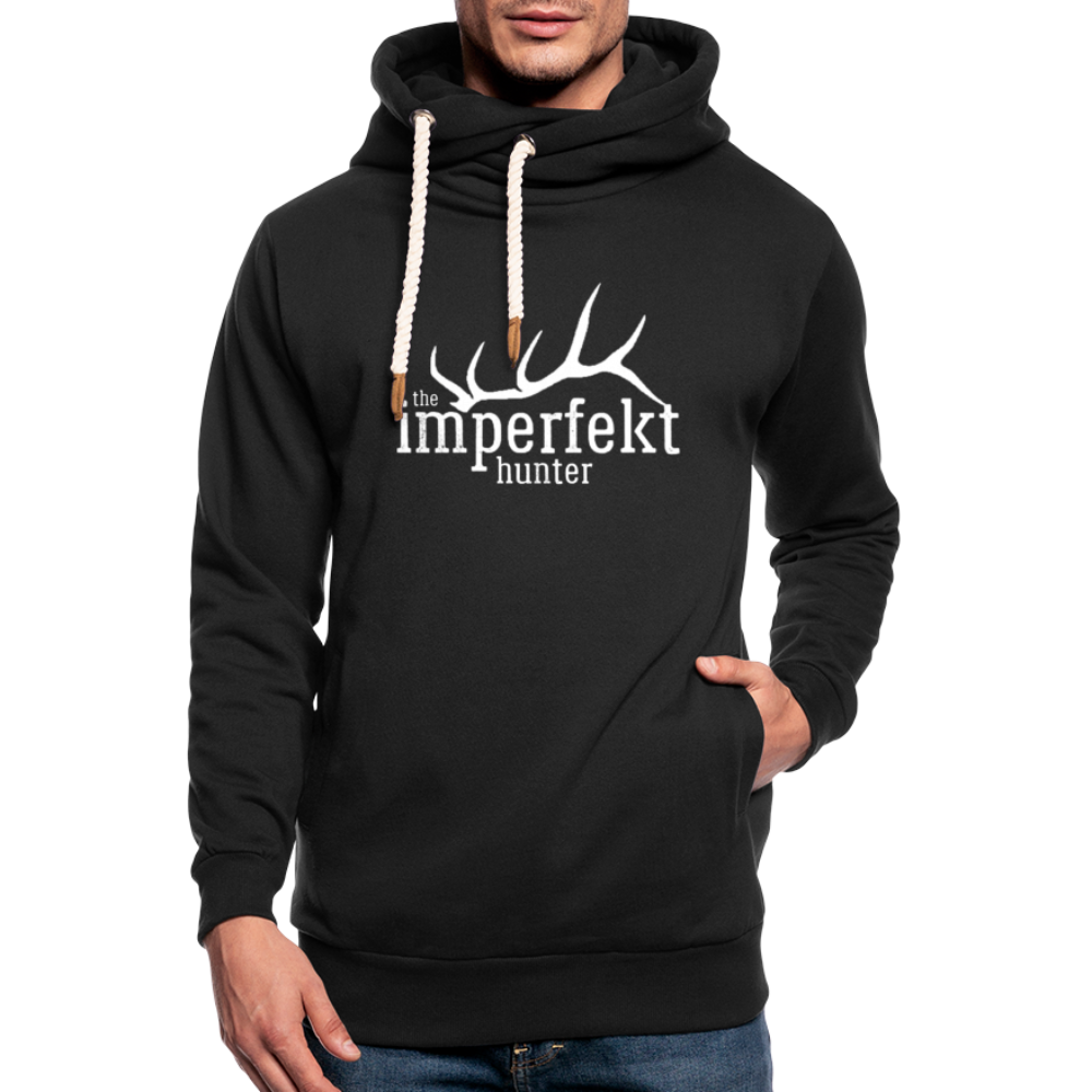 the imperfekt hunter shawl collar hoodie - black