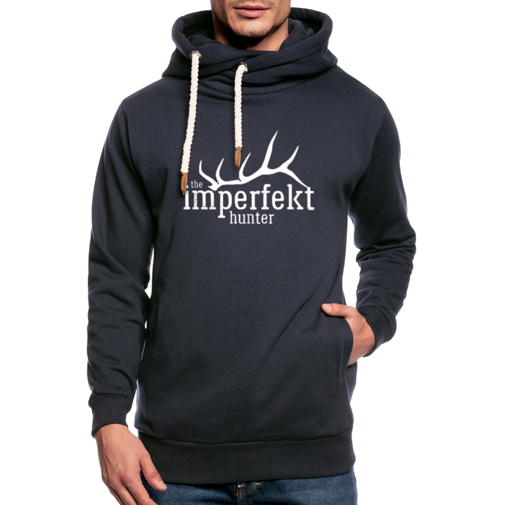 the imperfekt hunter shawl collar hoodie - navy