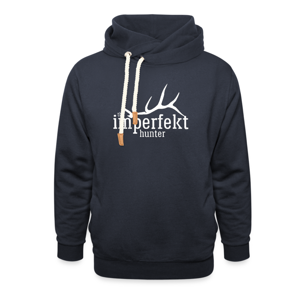 the imperfekt hunter shawl collar hoodie - navy