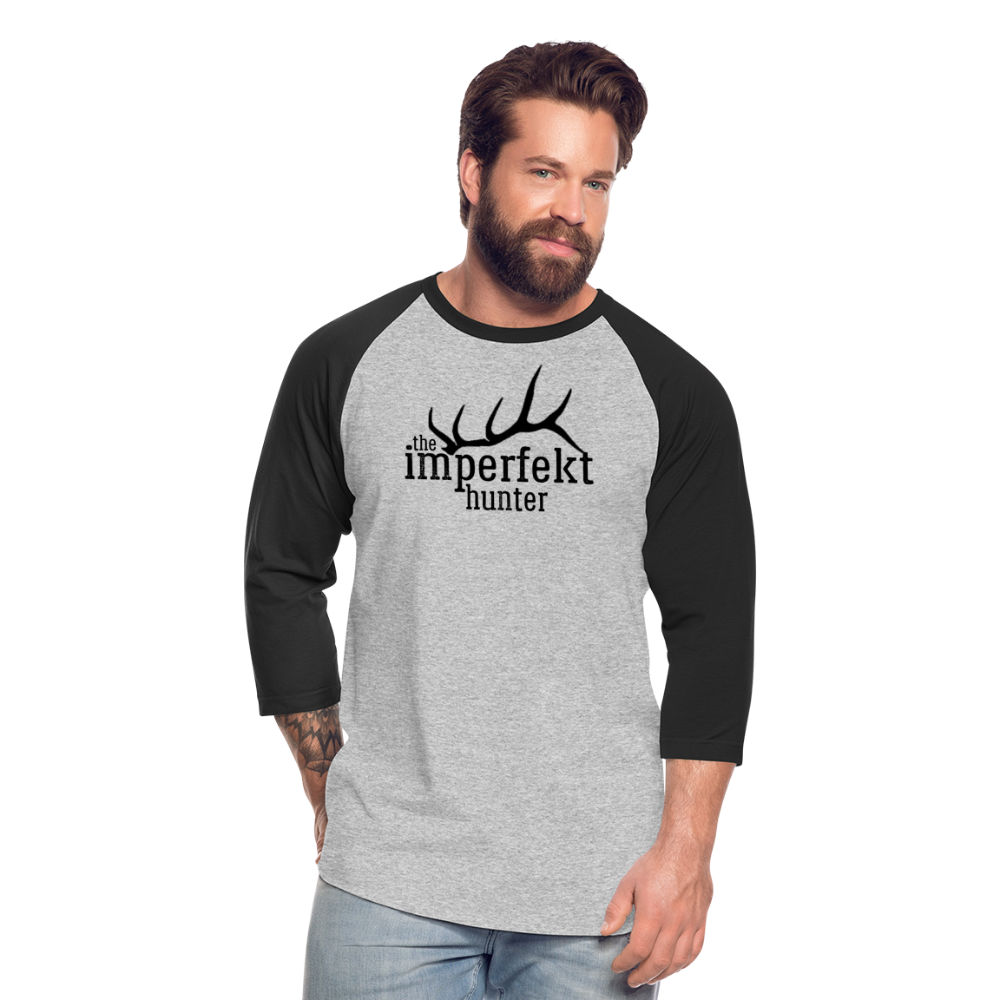 the imperfekt hunter baseball t-shirt - heather gray/black