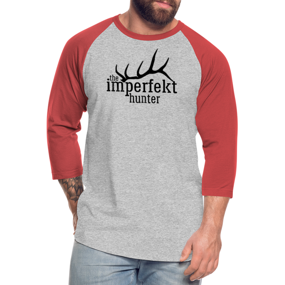 the imperfekt hunter baseball t-shirt - heather gray/red