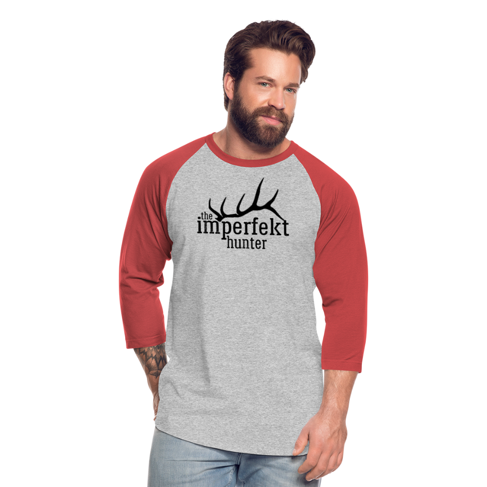 the imperfekt hunter baseball t-shirt - heather gray/red