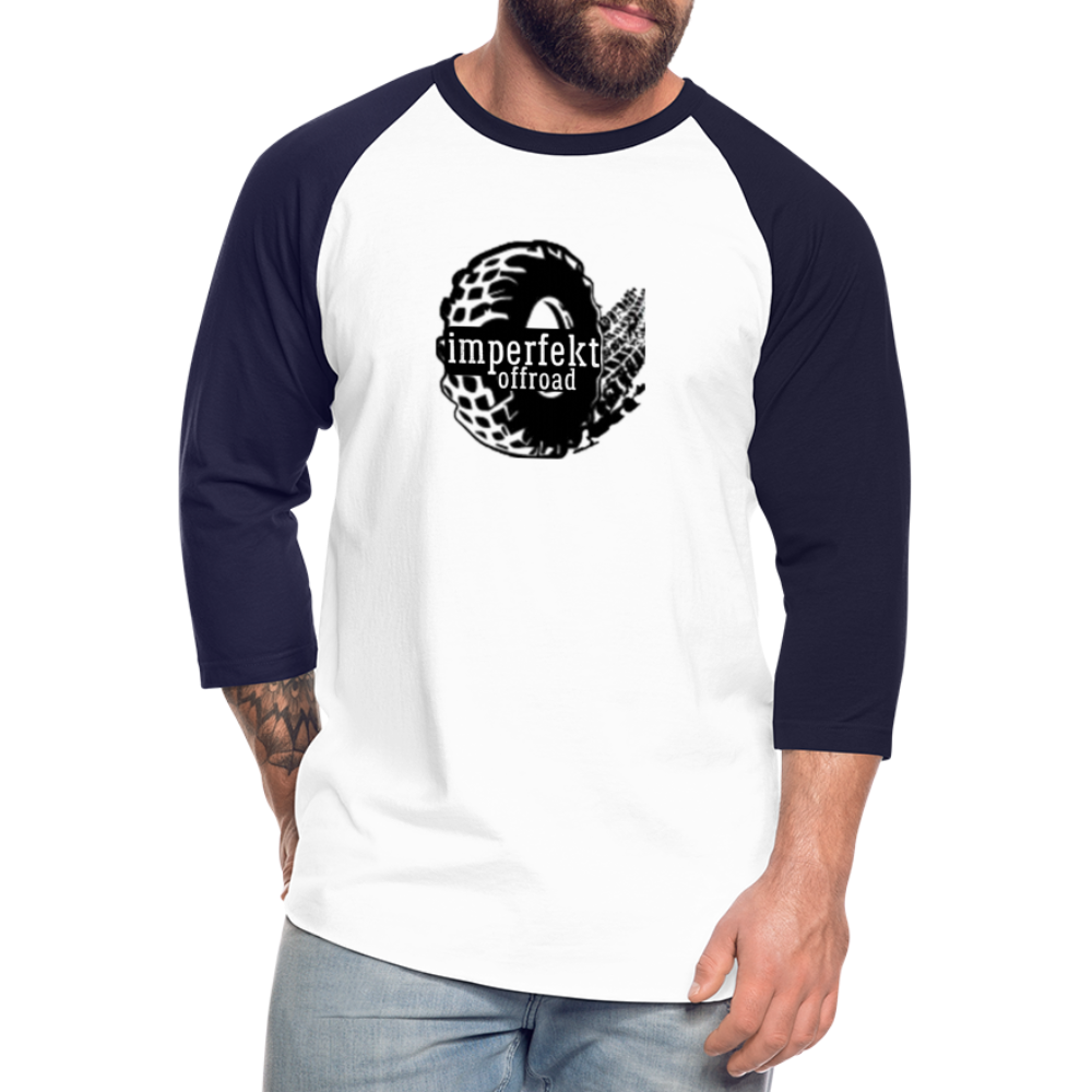 imperfekt offroad baseball t-shirt - white/navy