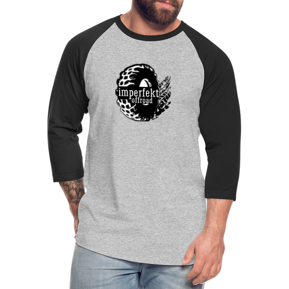 imperfekt offroad baseball t-shirt - heather gray/black