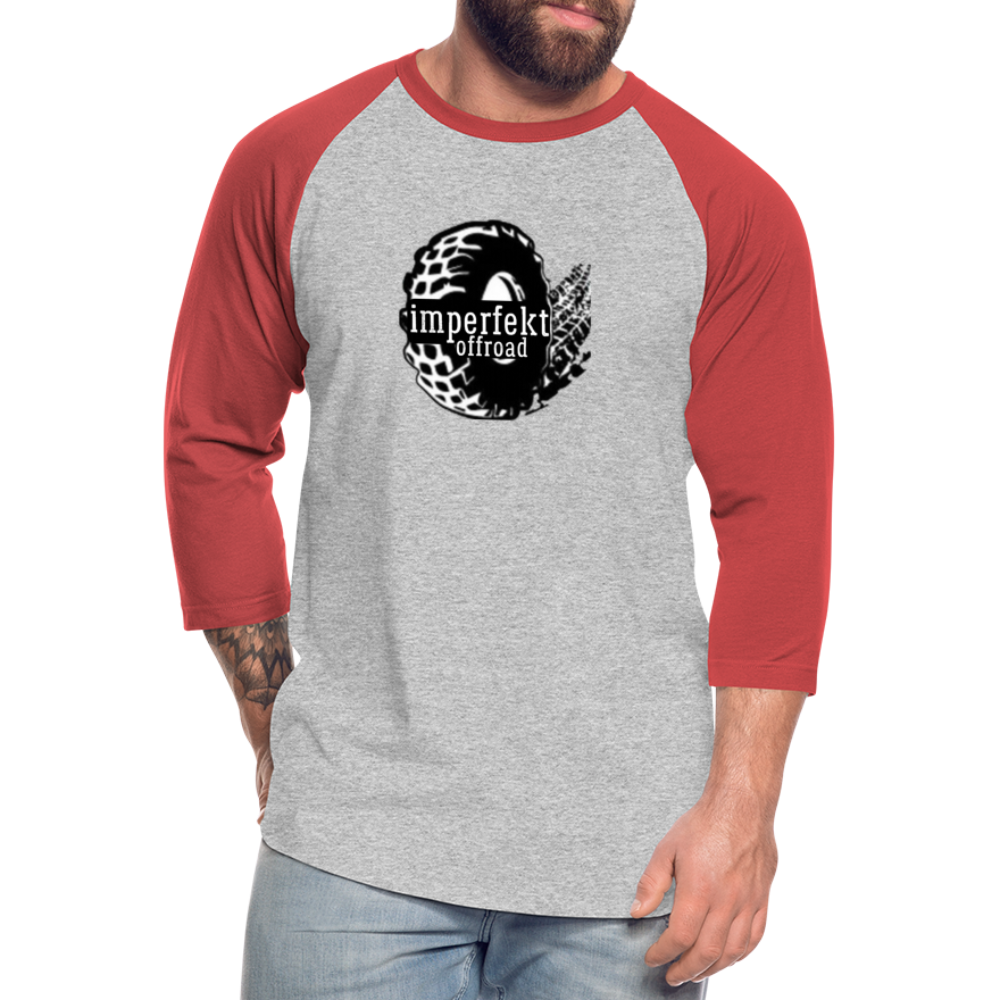 imperfekt offroad baseball t-shirt - heather gray/red