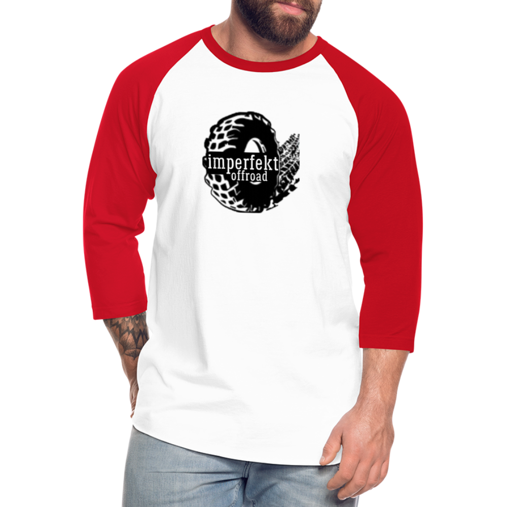 imperfekt offroad baseball t-shirt - white/red