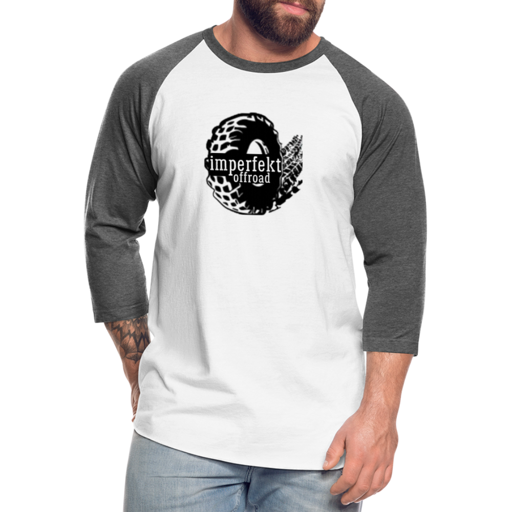 imperfekt offroad baseball t-shirt - white/charcoal