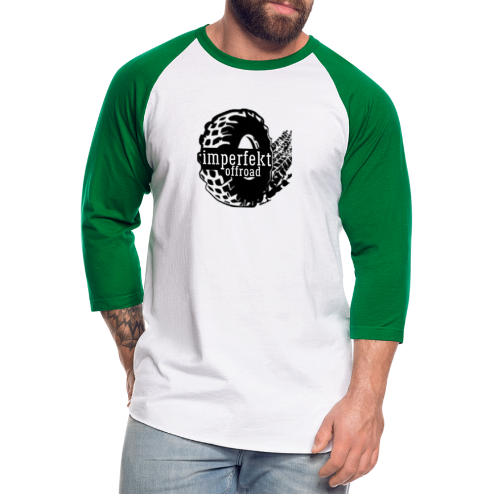 imperfekt offroad baseball t-shirt - white/kelly green