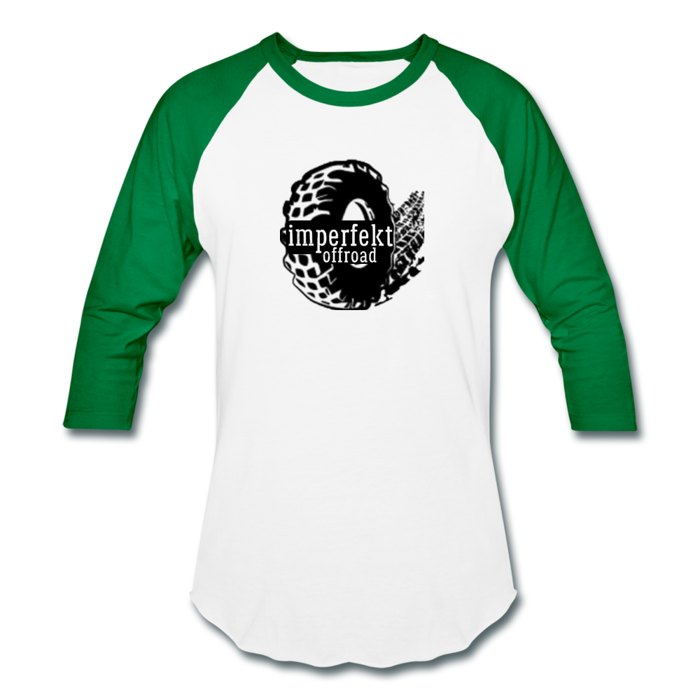 imperfekt offroad baseball t-shirt - white/kelly green