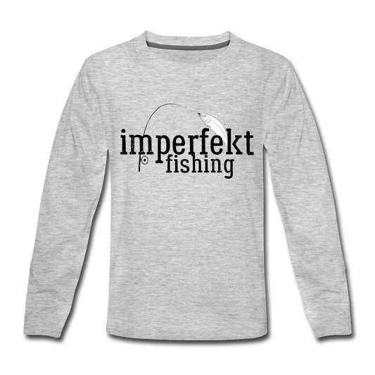 imperfekt fishing kids' premium long sleeve t-shirt - heather gray