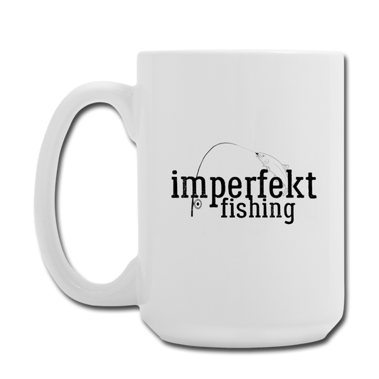 imperfekt fishing coffee/tea mug 15 oz - white