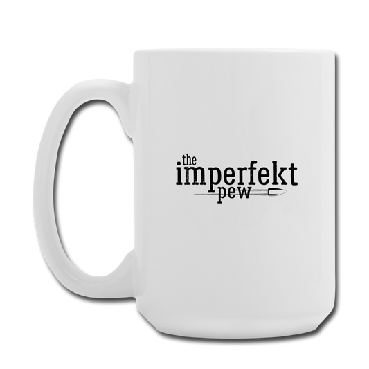 the imperfekt pew coffee/tea mug 15 oz - white