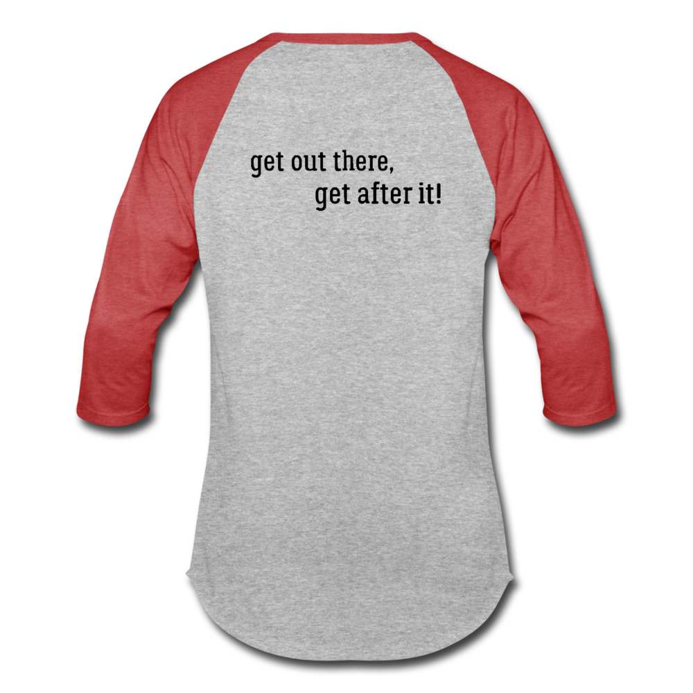 imperfekt fishing baseball t-shirt - heather gray/red