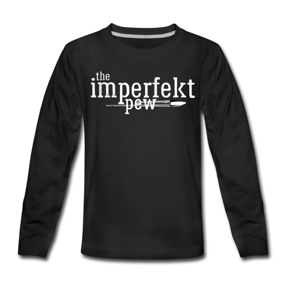 the imperfekt pew kids' premium long sleeve t-shirt - black