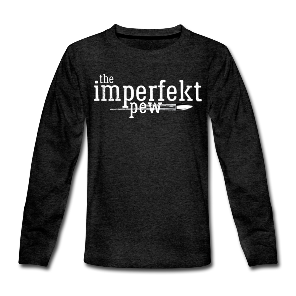 the imperfekt pew kids' premium long sleeve t-shirt - charcoal grey