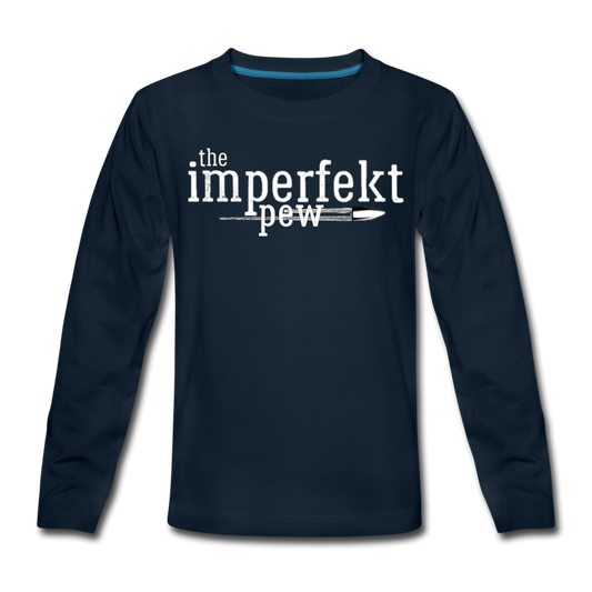 the imperfekt pew kids' premium long sleeve t-shirt - deep navy