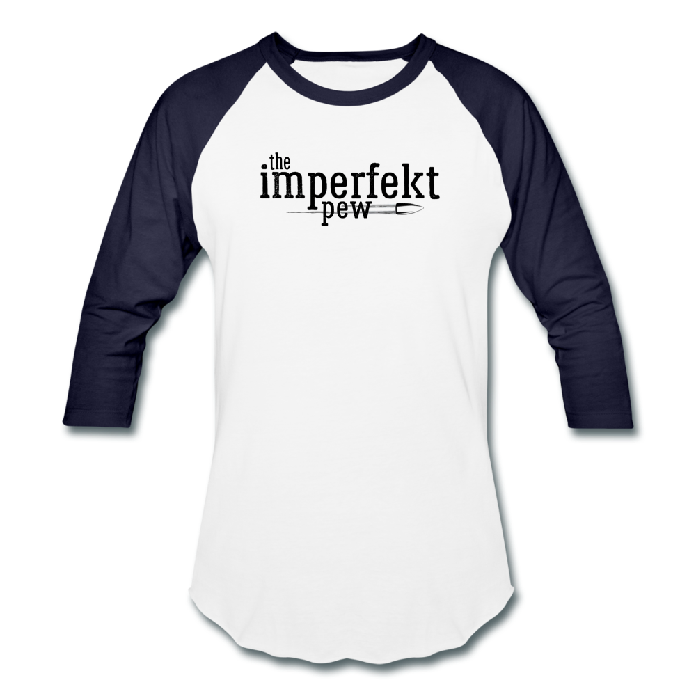 the imperfekt pew baseball t-shirt - white/navy