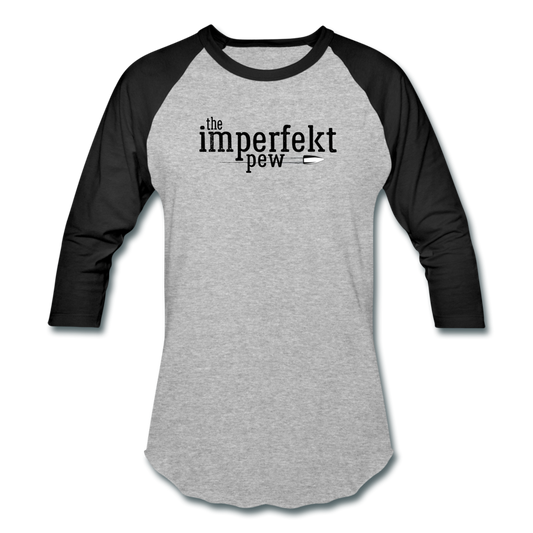 the imperfekt pew baseball t-shirt - heather gray/black