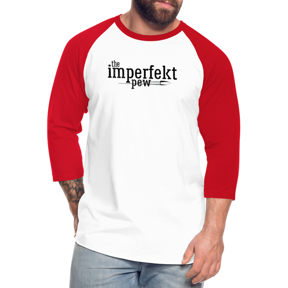 the imperfekt pew baseball t-shirt - white/red