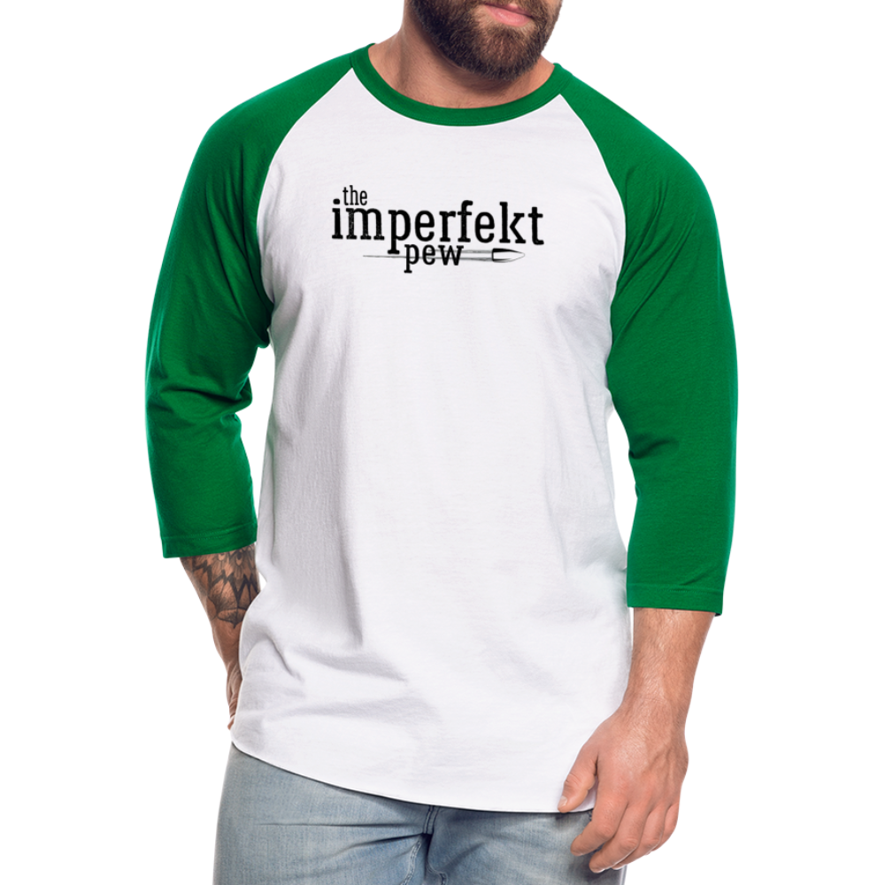 the imperfekt pew baseball t-shirt - white/kelly green