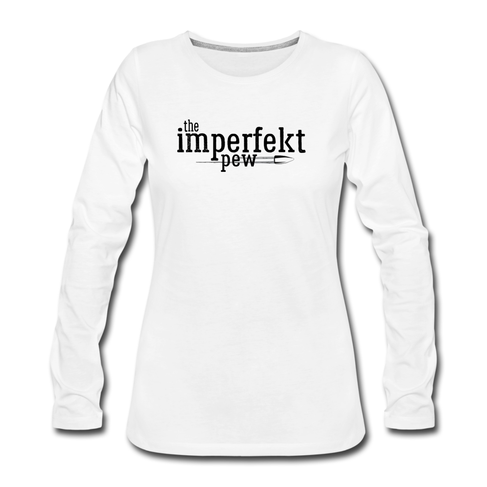 the imperfekt pew women's premium long sleeve t-shirt - white