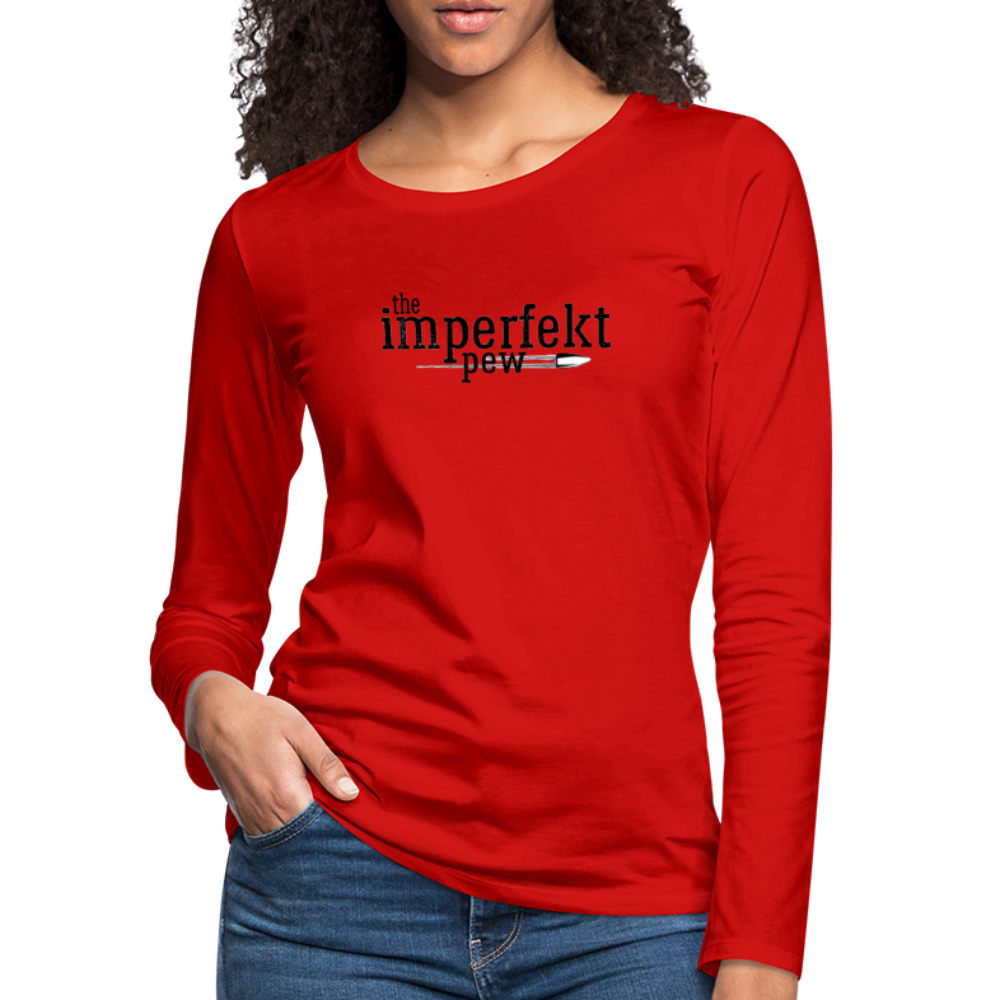 the imperfekt pew women's premium long sleeve t-shirt - red