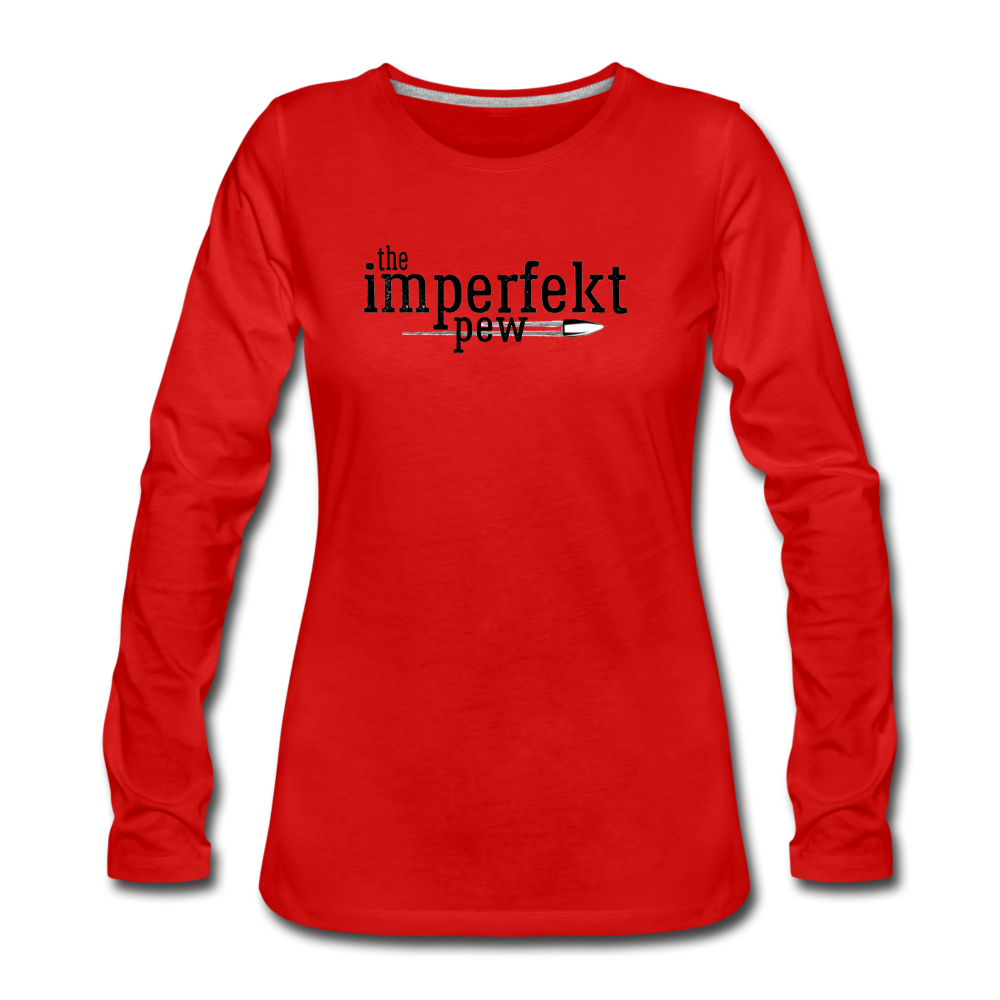 the imperfekt pew women's premium long sleeve t-shirt - red
