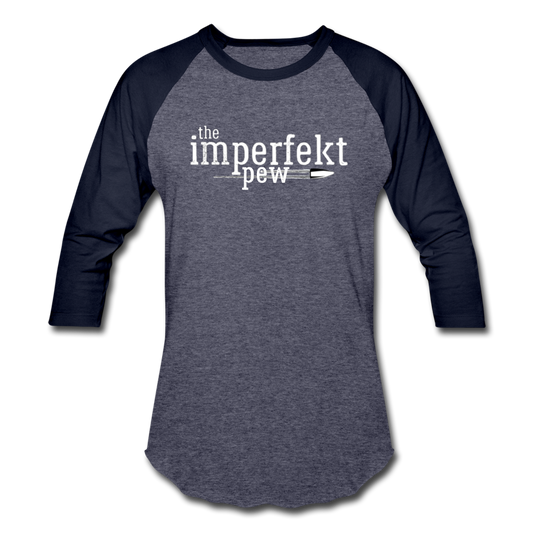 the imperfekt pew baseball t-shirt - heather blue/navy