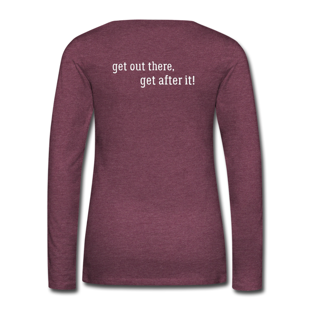 the imperfekt pew women's premium long sleeve t-shirt - heather burgundy