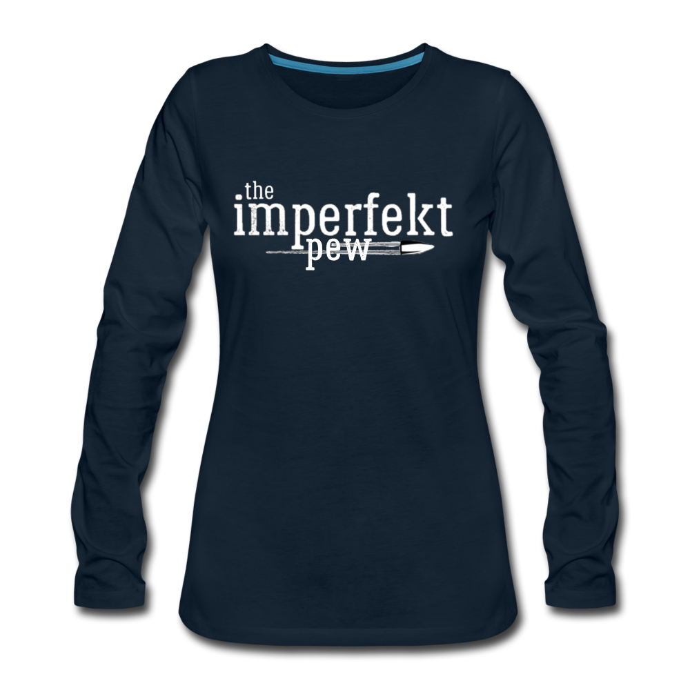 the imperfekt pew women's premium long sleeve t-shirt - deep navy
