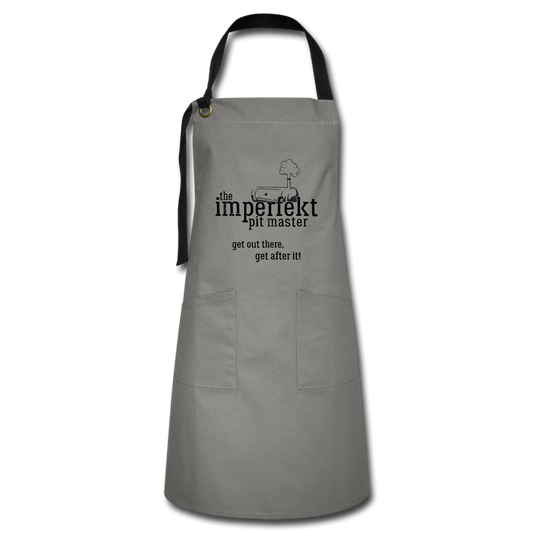 the imperfekt pit master artisan apron - gray/black