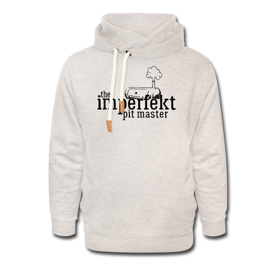 the imperfekt pit master shawl collar hoodie - heather oatmeal